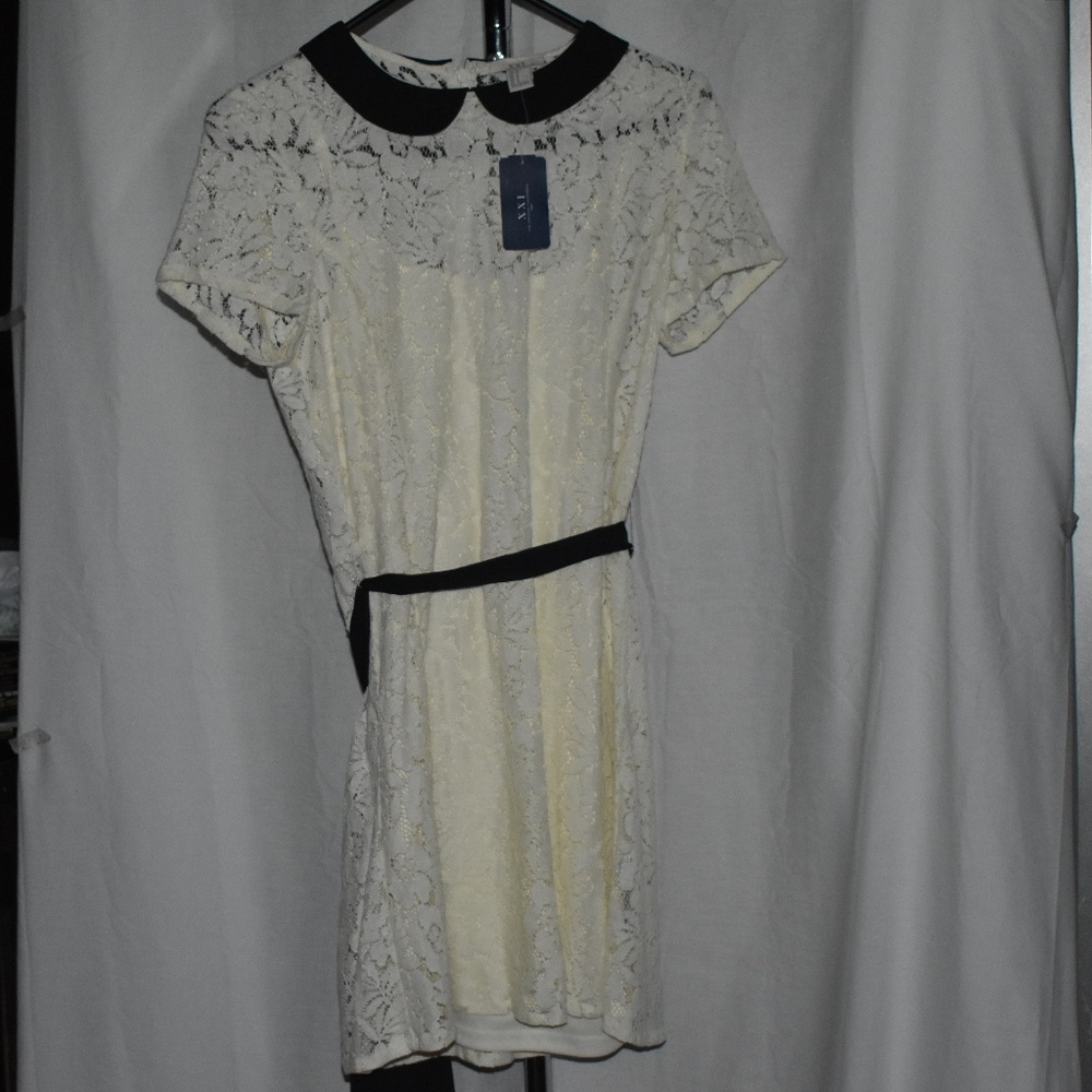 XXI dress with slip, size medium Black / Ivory